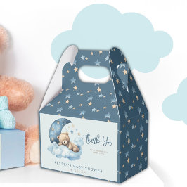 Teddy Bear Blue Over the Moon Baby shower Bedankdoosjes