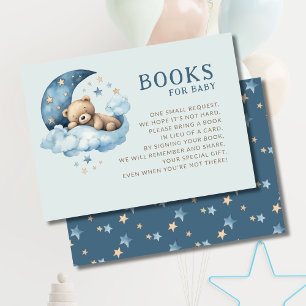 Teddy Bear Blue Over the Moon Boeken voor Baby Informatiekaartje
