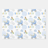 Teddy Bear Blue Polkadots Baby Boy Inpakpapier Vel (Voorkant 2)