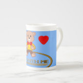 Teddy Bear Blue Porselein Kop (Voorkant rechts)