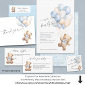 Teddy Bear Blue Ribbon Boeken voor Baby Boy Informatiekaartje