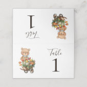 Teddy Bear Blue Rustic Floral Plaatskaartje (Buitenkant ongevouwen)