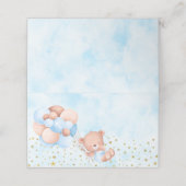 Teddy Bear Blue Sky Boy Baptism Folded Tent Plaatskaartje (Buitenkant ongevouwen)