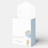 Teddy Bear Blue Tan Balloons Baby shower Bedankdoosjes (Geopend)