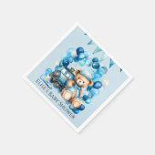 Teddy Bear Blue Train Boy Baby shower Servet (Hoek)