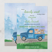 Teddy Bear Blue Truck Green Forest Boy Baby shower Kaart (Voorkant / Achterkant)