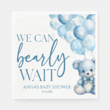 Teddy Bear Blue We kunnen bijna wachten op Baby sh
