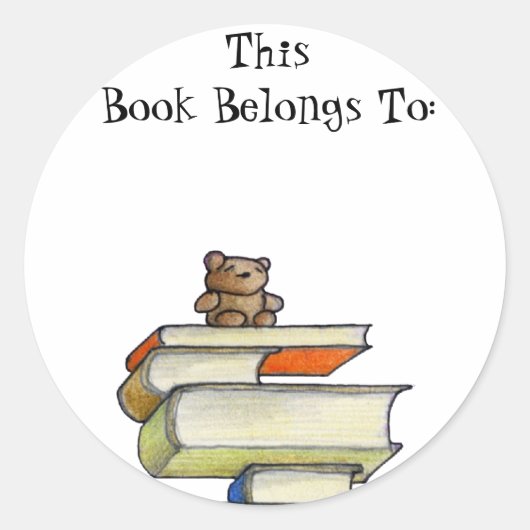Teddy Bear Boeken Boek Sticker (Voorkant)