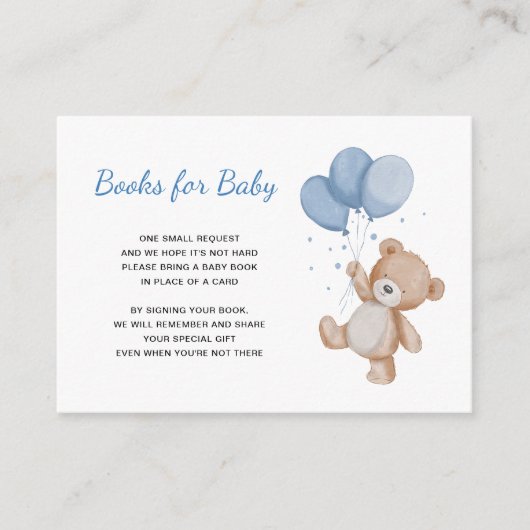 Teddy Bear Boeken voor Baby Informatiekaartje (Voorkant)