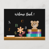 Teddy Bear Boeken Welkom Terug-naar-School Briefka Briefkaart (Voorkant)