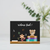 Teddy Bear Boeken Welkom Terug-naar-School Briefka Briefkaart (Staand voorkant)