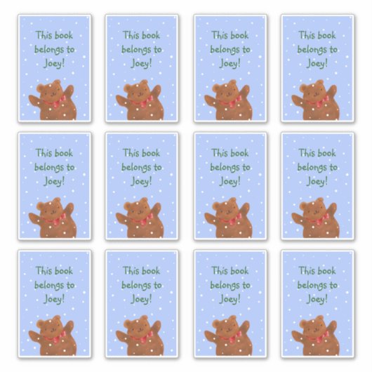 Teddy Bear Boekplaten Sticker (Voorkant)