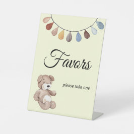 Teddy Bear Boho Baby shower Favor Tafelbeeld Reclamebord Met Voetstuk