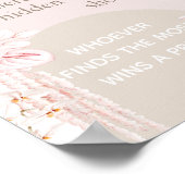 Teddy Bear Boho baby shower Pacifier Hunt game Poster (Hoek)