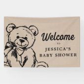 Teddy Bear Boho Baby shower Welkomstteken Spandoek (Horizontaal)
