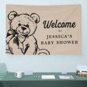 Teddy Bear Boho Baby shower Welkomstteken Spandoek (Beurs)