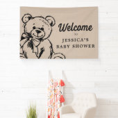 Teddy Bear Boho Baby shower Welkomstteken Spandoek (Insitu)