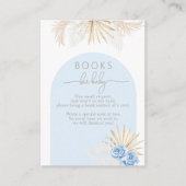 Teddy Bear Boho Blue Boy Baby shower Boekaanvraag Informatiekaartje (Voorkant)