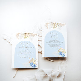 Teddy Bear Boho Blue Boy Baby shower Boekaanvraag Informatiekaartje