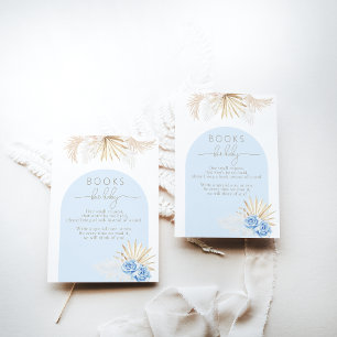 Teddy Bear Boho Blue Boy Baby shower Boekaanvraag Informatiekaartje