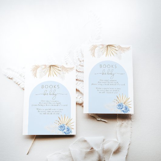 Teddy Bear Boho Blue Boy Baby shower Boekaanvraag Informatiekaartje