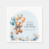 Teddy Bear Boho Boy Baby shower Servet (Voorkant)
