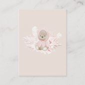 Teddy Bear Boho Girl Baby shower gok spel Informatiekaartje (Achterkant)