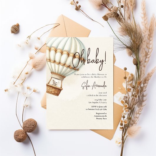 Teddy Bear Boho Nursery Baby shower Kaart