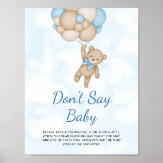 Teddy Bear Bon't say Baby Poster