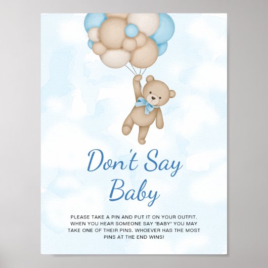 Teddy Bear Bon't say Baby Poster (Voorkant)