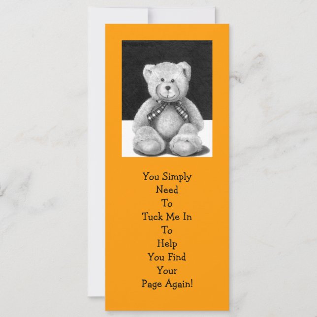 Teddy Bear BOOK MARK: Potlood Artwork (Voorkant)
