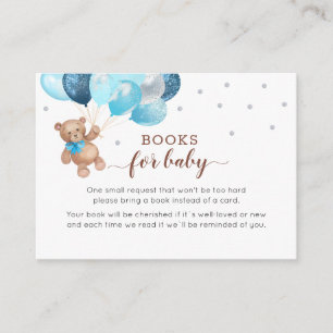 Teddy Bear Book Request Baby shower Enclosure Informatiekaartje