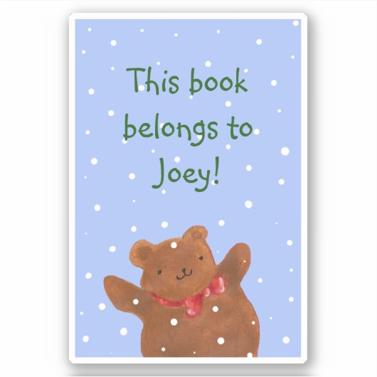 Teddy Bear Bookplaat Sticker (Voorkant)