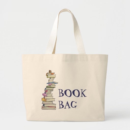 Teddy Bear Books Bag Grote Tote Bag (Voorkant)