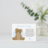 Teddy Bear Books for Baby Boy Baby shower Informatiekaartje (Staand voorkant)