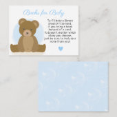 Teddy Bear Books for Baby Boy Baby shower Informatiekaartje (Voorkant / Achterkant)