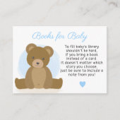 Teddy Bear Books for Baby Boy Baby shower Informatiekaartje (Voorkant)