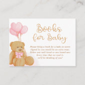Teddy Bear BOOKS for BABY Request Pink Balloons Informatiekaartje (Voorkant)