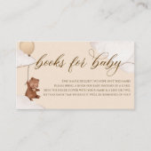 Teddy Bear Books for Baby shower Request Informatiekaartje (Voorkant)