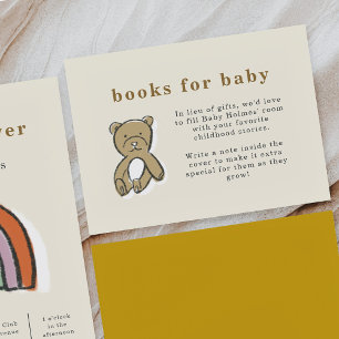 Teddy Bear Books voor Baby Baby shower Informatiekaartje