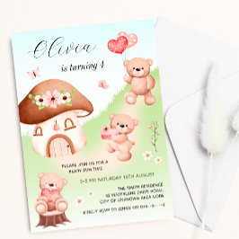 Teddy Bear Bossen Party Kinderen Verjaardag Kaart