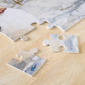 Teddy Bear bouwt een sneeuwpop Legpuzzel (Zijkant)