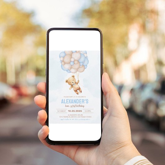 Teddy Bear Boy 1st Beary Eerste Verjaardag Kaart