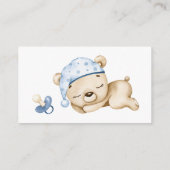 Teddy Bear Boy Baby Beer Baby shower Informatiekaartje (Achterkant)