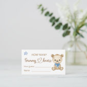 Teddy Bear Boy Baby Beer Baby shower Informatiekaartje (Staand voorkant)
