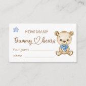 Teddy Bear Boy Baby Beer Baby shower Informatiekaartje (Voorkant)