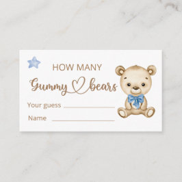 Teddy Bear Boy Baby Beer Baby shower Informatiekaartje