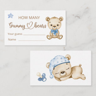 Teddy Bear Boy Baby Beer Baby shower Informatiekaartje