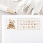 Teddy Bear Boy Baby shower Adreslabel Etiket (Insitu)
