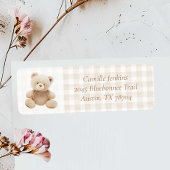 Teddy Bear Boy Baby shower Adreslabel Etiket